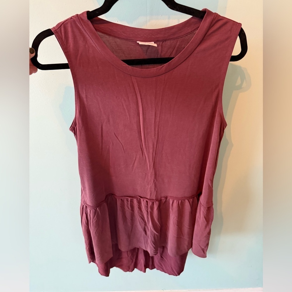 MOTE Women's Blouse Bluch Sleeveless Tunic Shirt Size Medium High Low Hem